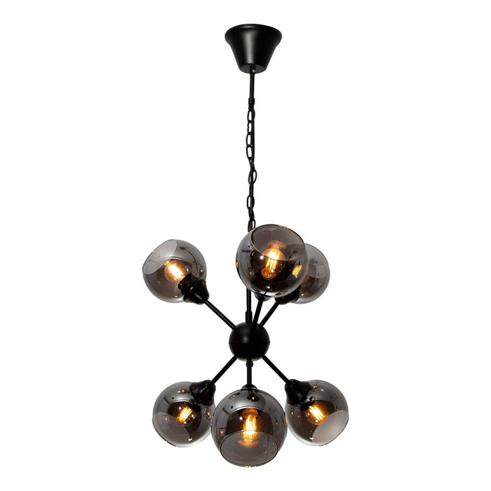 Lámpara Colgante Moderno Negro 60w E27 6 Luces