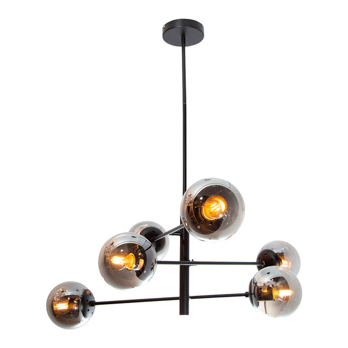 Lámpara Colgante Opulent Lights Moderna Negro E27 40w 6 Luces