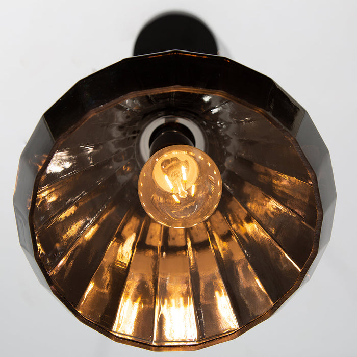 Lámpara Colgante Lumicentro Cromo Pantalla Humo E27 de 1 Luz