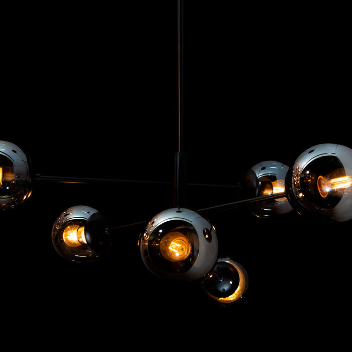 Lámpara Colgante Opulent Lights Moderna Negro E27 40w 6 Luces