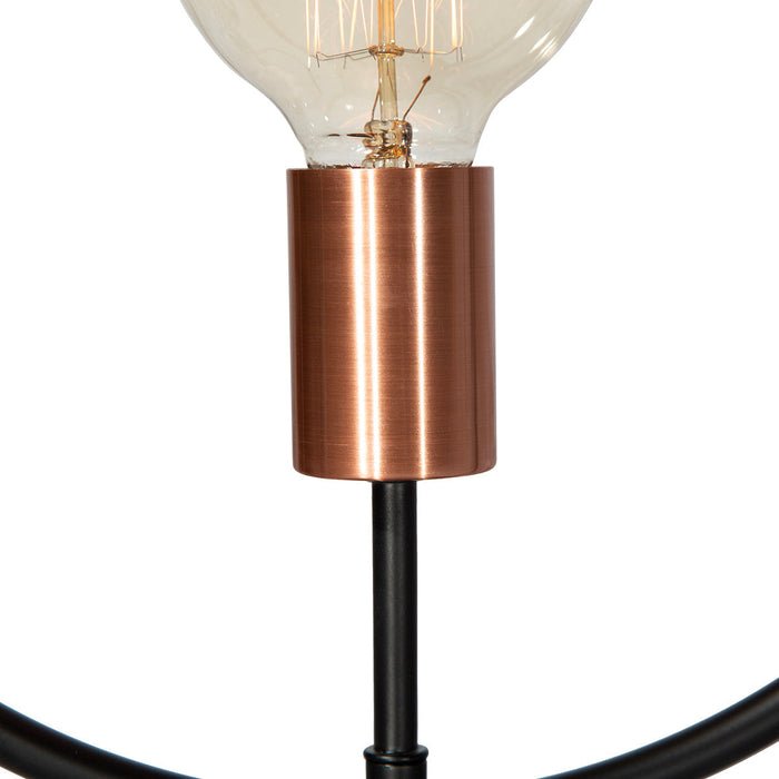 Lámpara de Mesa Estilo Moderno Acabado en Negro y Cobre Antiguo marca Ike Lite