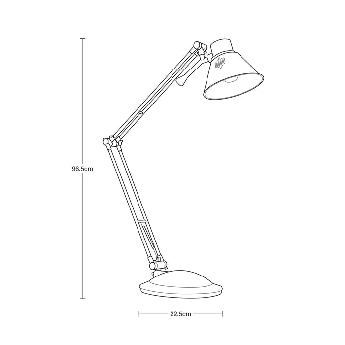 Lámpara de Escritorio Acabado en Plata Socket E27 40w 1 Luz