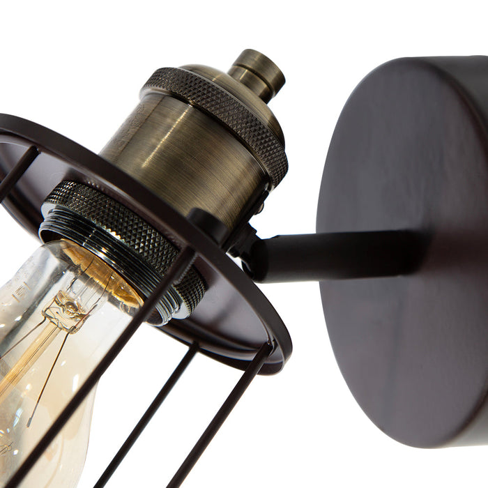 Lámpara de Pared Negro Oscuro Vanity de Baño 40w T45 1 Luz