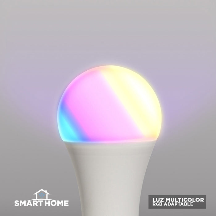 Focos LED Smart Wifi Rgb Multicolor A60 10w 2700-6500k  con Ajuste de Colores Configuración de Hora Vía Wifi 3 set