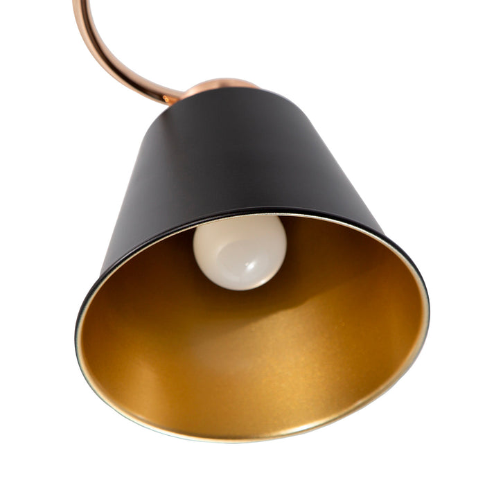 Lámpara de Techo Negro Oro Frances Dark Decor E27 40W 3 Luces