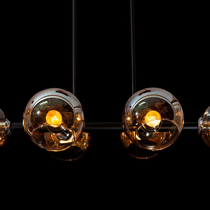 Lámpara de Techo Sputnik Negro Mate Ambar E14 40w 6 Luces