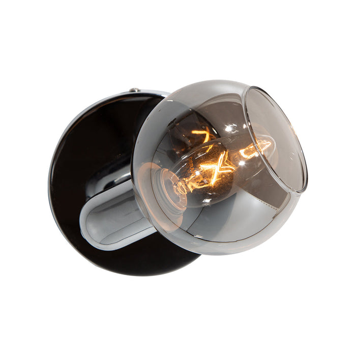 Lámpara de Techo / Pared Ahumado Cromo E14 40w 1 Luz