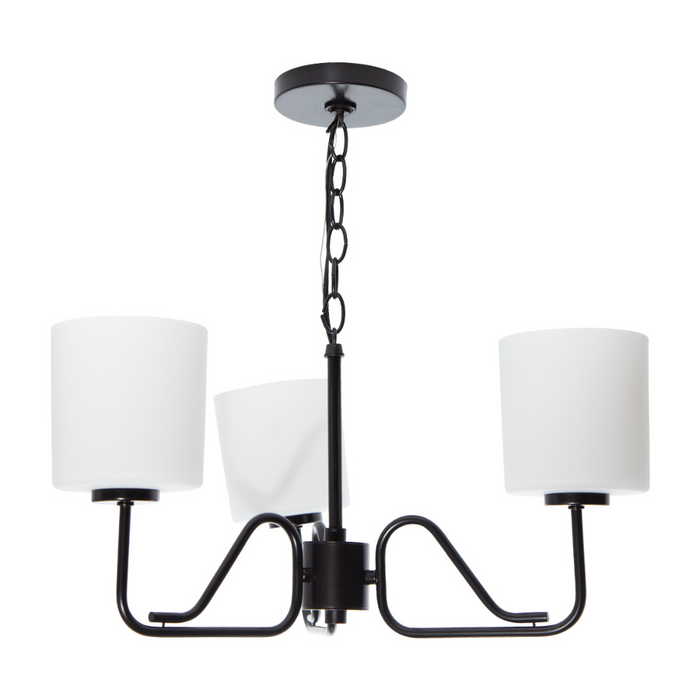 Lámpara de araña Tobin Collection moderna de 3 luces, acabado negro mate
