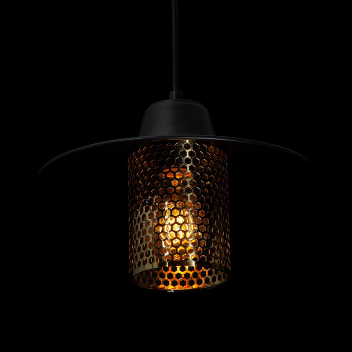 Lámpara Colgante Contemporary Clean Negro E27 60w 1 Luz