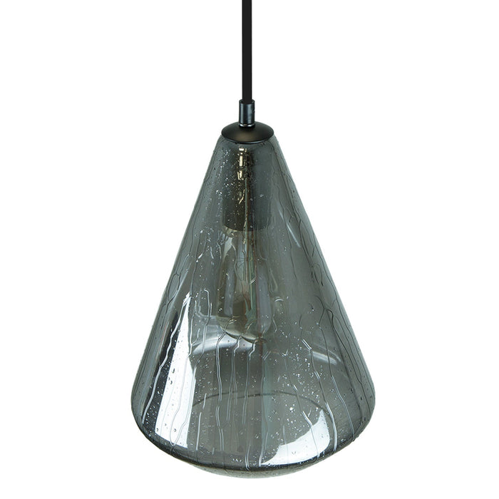 Lámpara Colgante Moderna Negro E27 40w 1 Luz Smokey Gray / Electro Plate