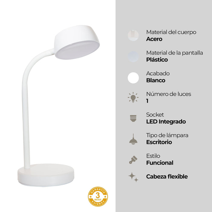 Lámpara LED De Lectura Para Escritorio Luz Blanca 6500K
