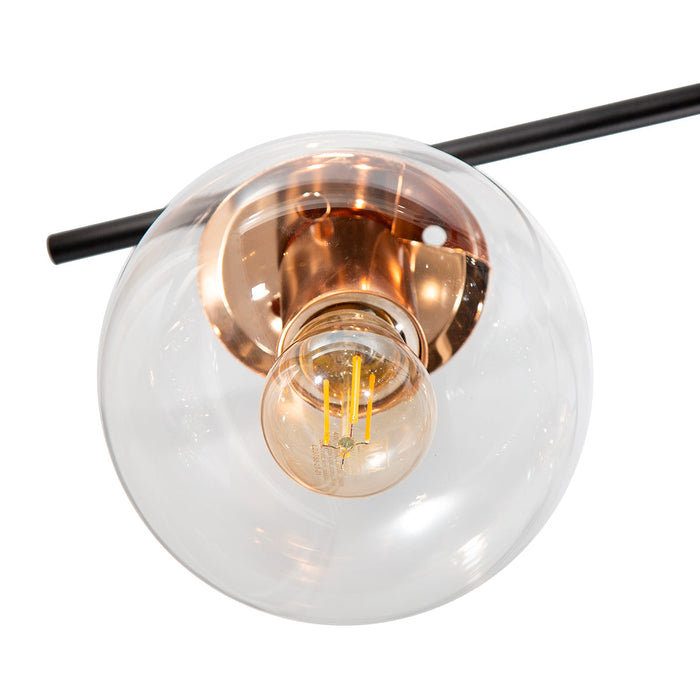 Lámpara de Techo Sputnik Negro Mate Oro E27 40w 6 Luces