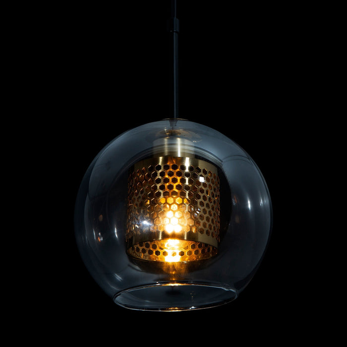 Lámpara Colgante Opulent Lighst Negro Dorado E27 40w 1 Luz
