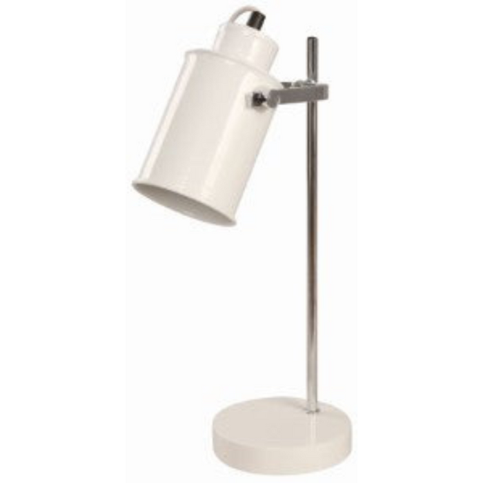 Lámpara de Mesa Color Blanco y Cromo 25 W de 1 Luz